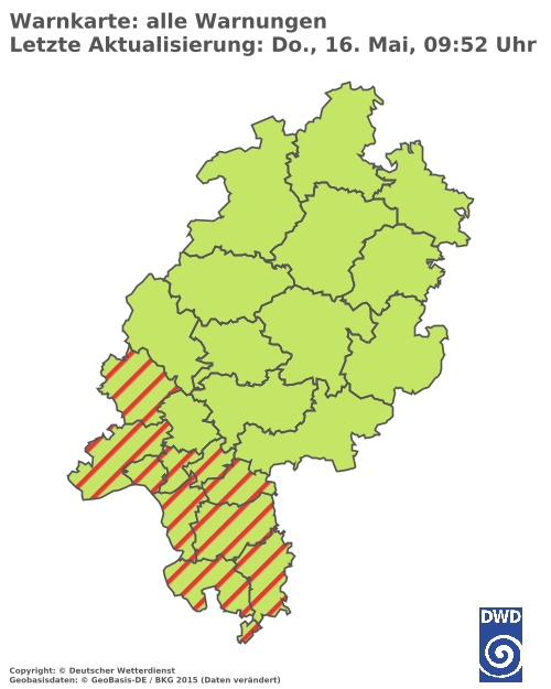 Aktuelle Wetterwarnungen für  Limburg-Weilburg