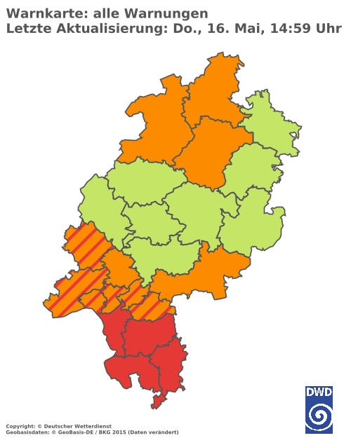 Aktuelle Wetterwarnungen für Limburg-Weilburg