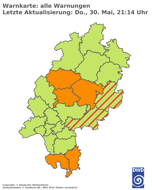 Aktuelle Wetterwarnungen für  Limburg-Weilburg